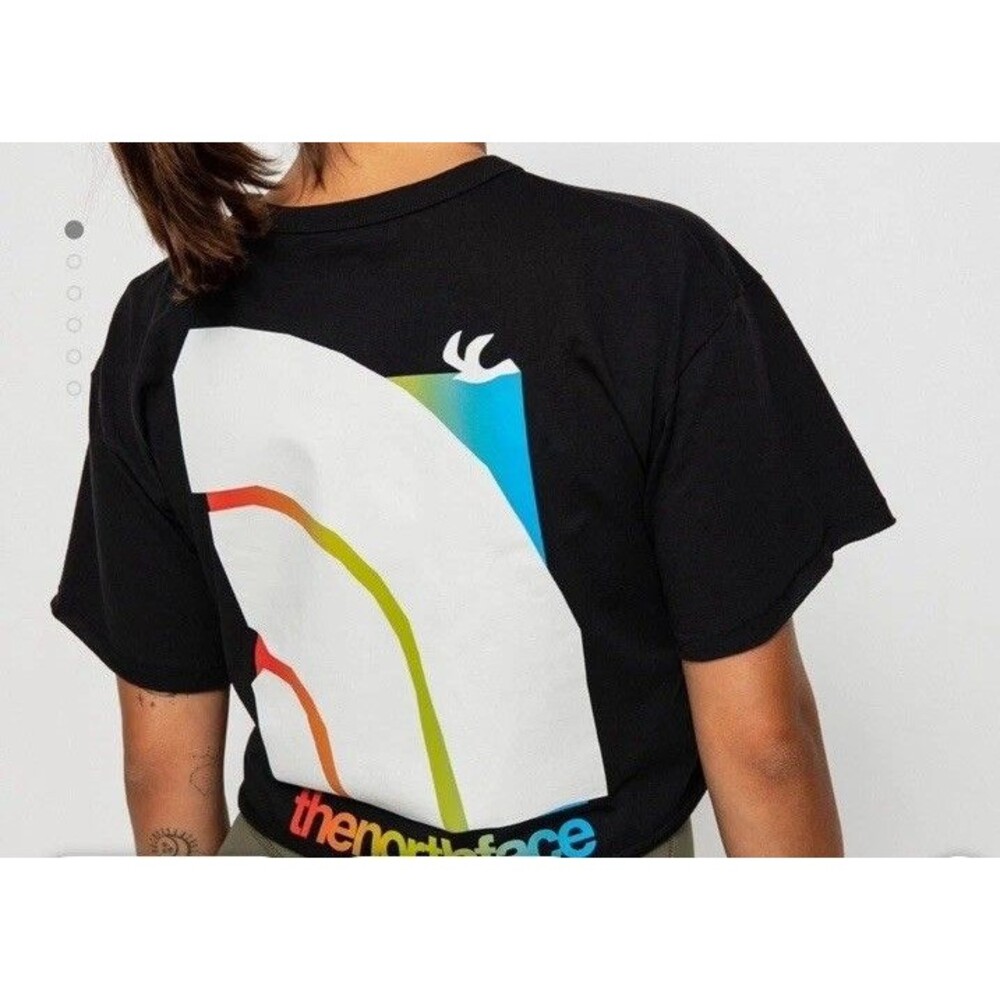 The North Face Shirt Women Black Himalayan Crop Short Sleeve Large - Picture 1 of 13